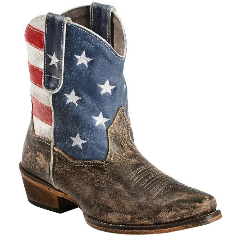 Roper Women's American Beauty Flag Ankle Boots